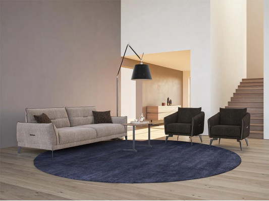 Luxe bankstel driepersoons bank meubel 2x fauteuil bankstel bekleding meubels 4-delige set.