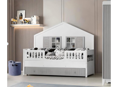 Modern kinderbed Grijs kleur Luxe ontwerp Meubels voor de allerkleinsten