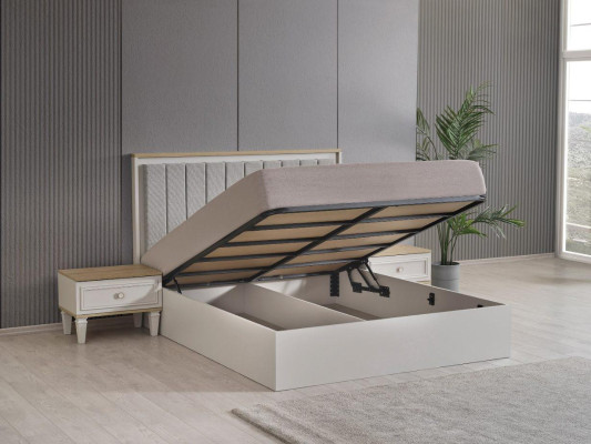 Volledige slaapkamermeubels Moderne bedden Hout 6-delige slaapkamer Grijs