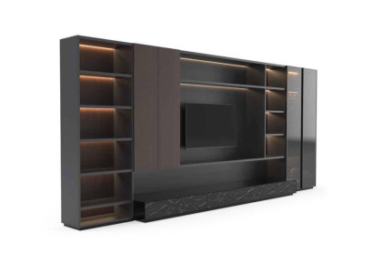 Moderne woonkamer wandkast Moderne bruine houten kast