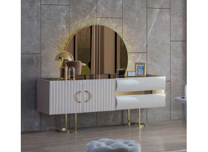 Ontwerper Wit roestvrijstalen dressoir Moderne eetkamer houten commode.