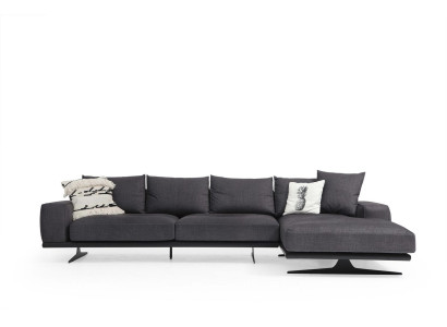 Hoekbank L-vorm Bank Woonkamer Grijs Modern Stof Bankstellen Zitbank Design