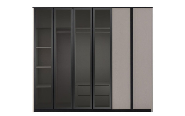Houten kast Kast Kledingkast Garderobekast Modern Grijs