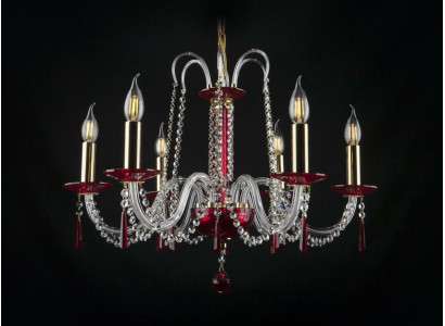 Kroonluchter in antieke stijl lamp rode lichtkap lampen kroonluchter lamp kristal
