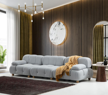 Sofa 3 zits driepersoons Modern Stof Grijs Bankstellen Design Woonkamer Nieuw
