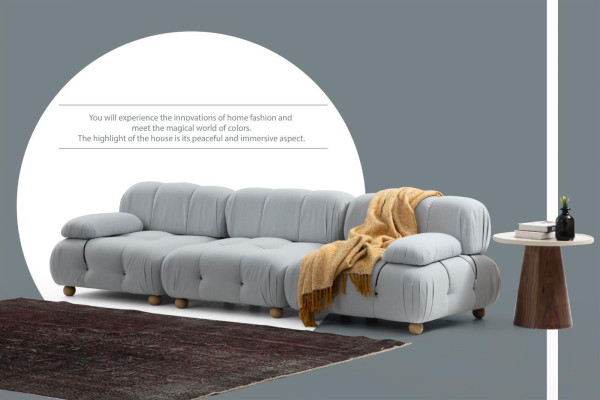 Sofa 3 zits driepersoons Modern Stof Grijs Bankstellen Design Woonkamer Nieuw