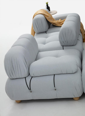 Sofa 3 zits driepersoons Modern Stof Grijs Bankstellen Design Woonkamer Nieuw