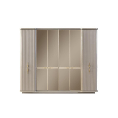 Beige kledingkast Kapstok Slaapkamer Houten kast Meubels