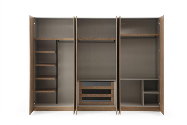 Kledingkast Kast Hout Modern Bruin Kleding Slaapkamer Kasten