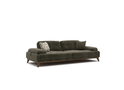 Luxe gestoffeerde bank driezitsbank bank woonkamer inrichting stoffering textiel