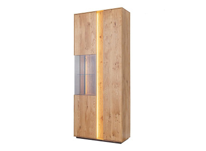 Woonkamer Bruine houten vitrine LED-vitrine Houten kast Glazen kast Nieuw
