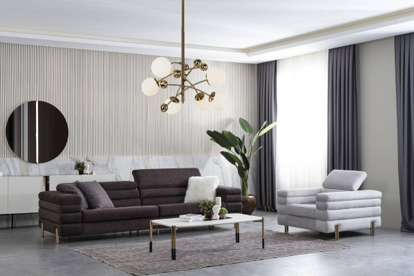 Woonkamer ontwerperbankstel voor vier personen luxe loungestoel 2-delig