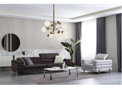 Woonkamer ontwerperbankstel voor vier personen luxe loungestoel 2-delig