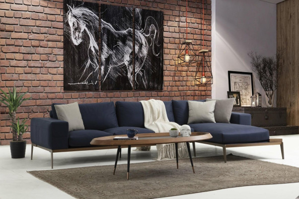 Hoekbank L-vorm Bank Woonkamer Grijs Modern Stof Bankstellen Zits Ontwerp