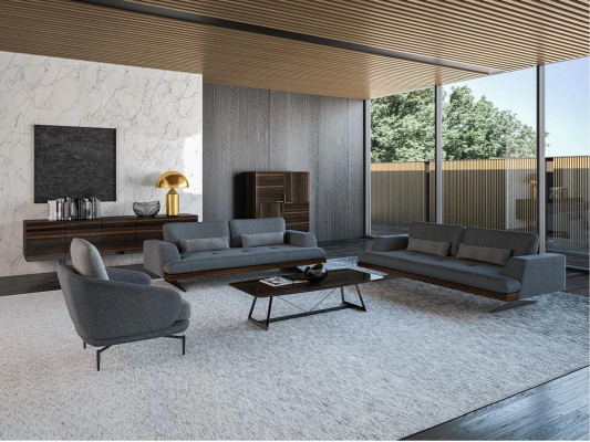 Bankstel Bank Luxe Set van 4 moderne bankstellen en fauteuils met design salontafel