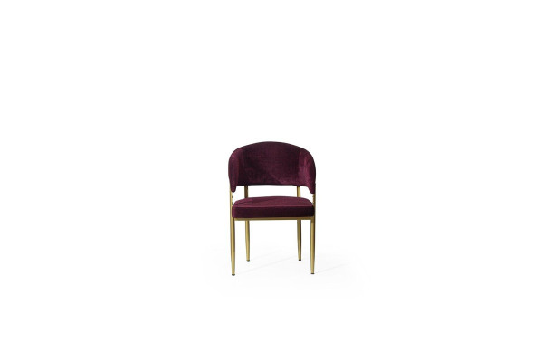 Donker-lila eetkamerstoel ontwerper metalen frame eetkamer houten stoelen