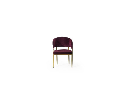 Donker-lila eetkamerstoel ontwerper metalen frame eetkamer houten stoelen