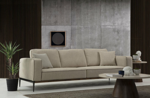Bankstel Vierzitter 4-zits Stoffen Banken Modern Ontwerp Woonkamer Beige