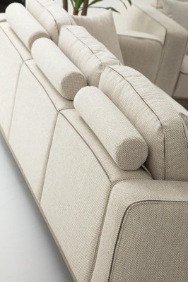 Bankstel Vierzitter 4-zits Stoffen Banken Modern Ontwerp Woonkamer Beige