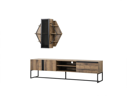 Groep TV-standaard kast RTV Lowboard woonkamer planken bruin hout