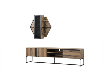 Groep TV-standaard kast RTV Lowboard woonkamer planken bruin hout