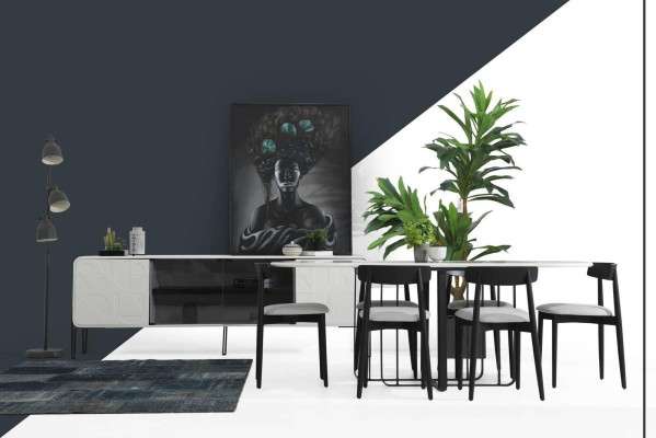 Eetkamergroep Eettafel Stoelen Tafel Hout Set 7-delig Wit Tafels Nieuw