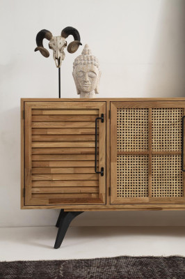 Eetkamerset Eethoek Eetkamer Eettafel Stoelen Dressoir 6-delig Bruin Hout