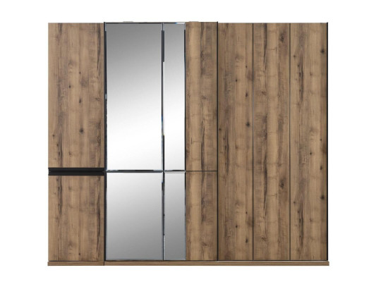 Kasten Kledingkasten Luxe Kledingkast Bruin Hout Spiegel Groot