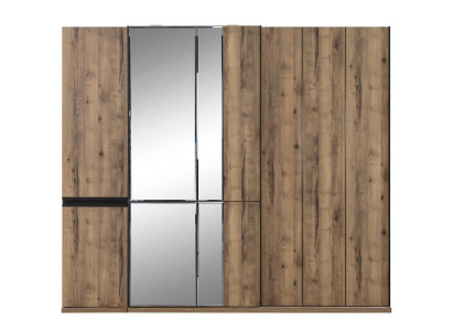 Kasten Kledingkasten Luxe Kledingkast Bruin Hout Spiegel Groot