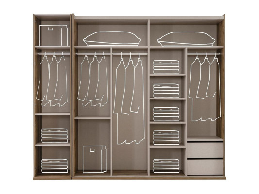 Kasten Kledingkasten Luxe Kledingkast Bruin Hout Spiegel Groot