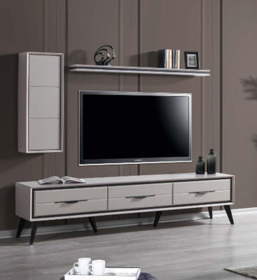 Stijlvol 3-deurs tv-laagbord moderne wandkast ontwerper rek.