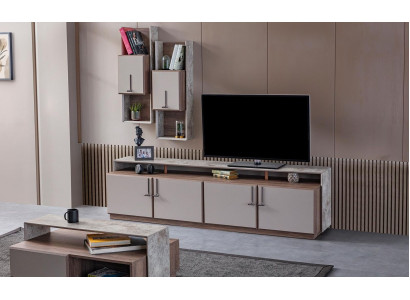 TV-standaard, wandkasten, dressoir, TV-meubel, grijs, houten woonkamer