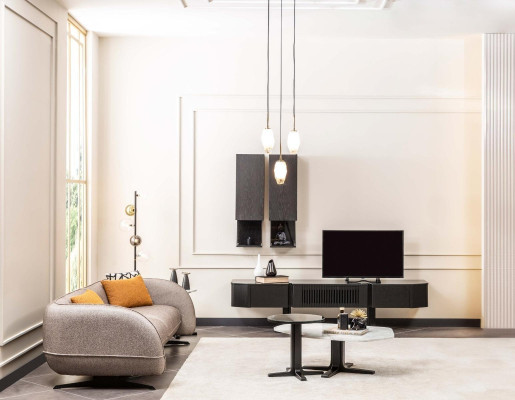 Complete moderne woonkamerset designer stoffen bank tv-standaard 6-delig