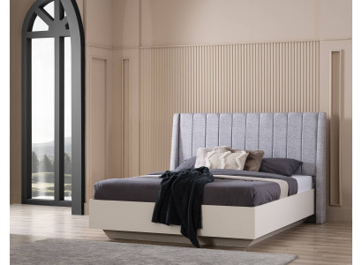 Tweepersoons slaapkamer set bed hout set 3-dlg Wit nachtkastjes