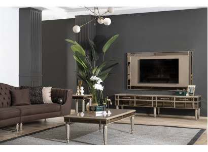 Gouden woonkamerinrichting Ontwerp dressoir Luxe tv-frame 2-delig