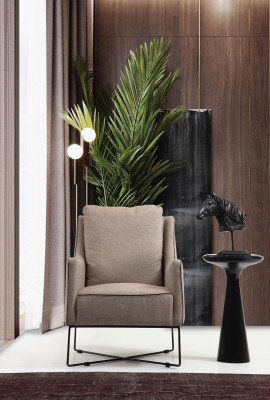 Bankstel 4-zits fauteuil Vierzitter Grijs Stof Bankstellen Modern Design