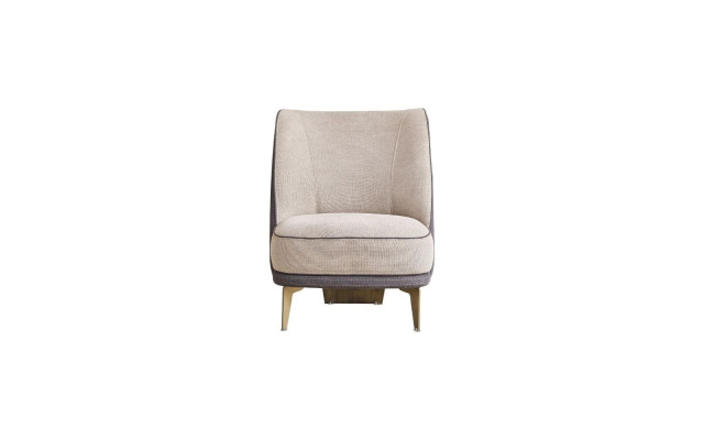 Grijze-beige fauteuil, designer eenzitter armstoel voor de woonkamer, 1-zits nieuw.