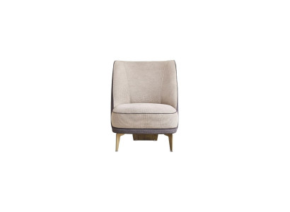 Grijze-beige fauteuil, designer eenzitter armstoel voor de woonkamer, 1-zits nieuw.