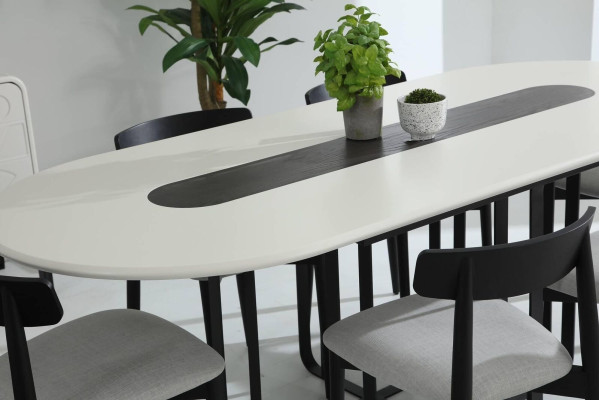 Groep eetkamer eettafel stoelen tafel hout set 5-delig Wit Tafels Nieuw