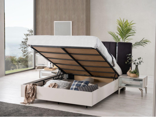 Grote slaapkamer set tweepersoons bed houten set 7 delig wit modern.