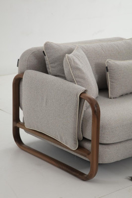 Bankstel 431 Tweezits Fauteuil Modern Stof Grijs Set Woonkamer Groep