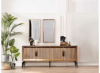 Dressoir met spiegel Groep Commode Hout Goud Eetkamer