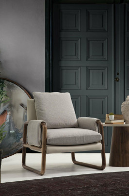 Bankstel 3-zits fauteuil driezits modern stof grijs setontwerp