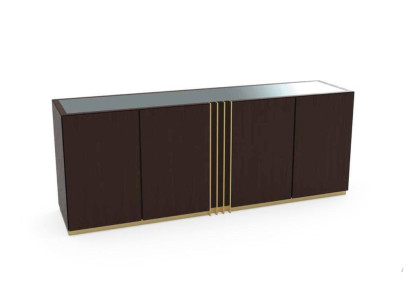 Woonkamer dressoir Lowboard bruin Sideboard hout Moderne meubels 208x49x80cm