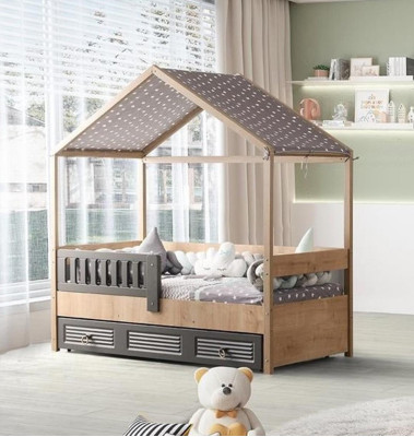 Bedframe kinderbed 200 cm houten bed kinderkamer bedframes grijs