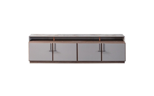 Sideboard TV-standaard RTV Lowboard Grijs Woonkamer Houten Tafel Kast