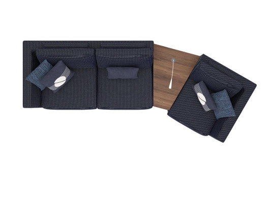 Modern Blau Driepersoons Bank Stijlvol Bankontwerp Meubels Woonkamer Nieuw