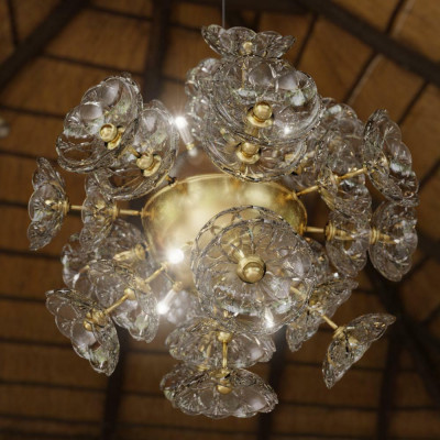 Plafond hanglamp Plafondlamp Kroonluchter Elite Boheemse Bloem Negen