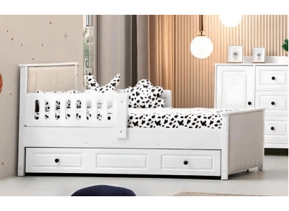 Kinderbed Houten bed Functioneel bed Uitschuifbaar bed 200 Hout Wit