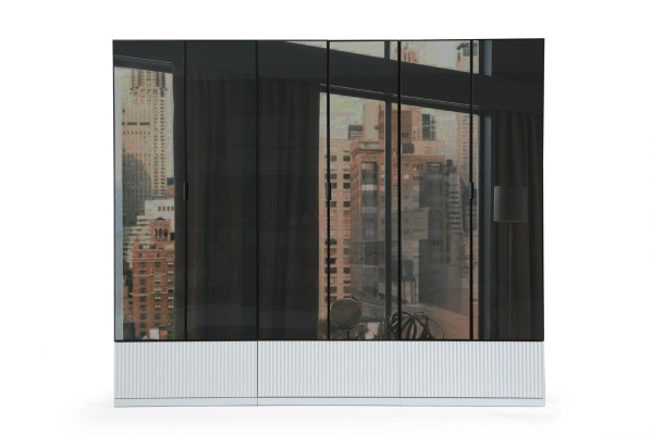 Kledingkast Kast Hout Modern Wit Spiegel Kleding Slaapkamer